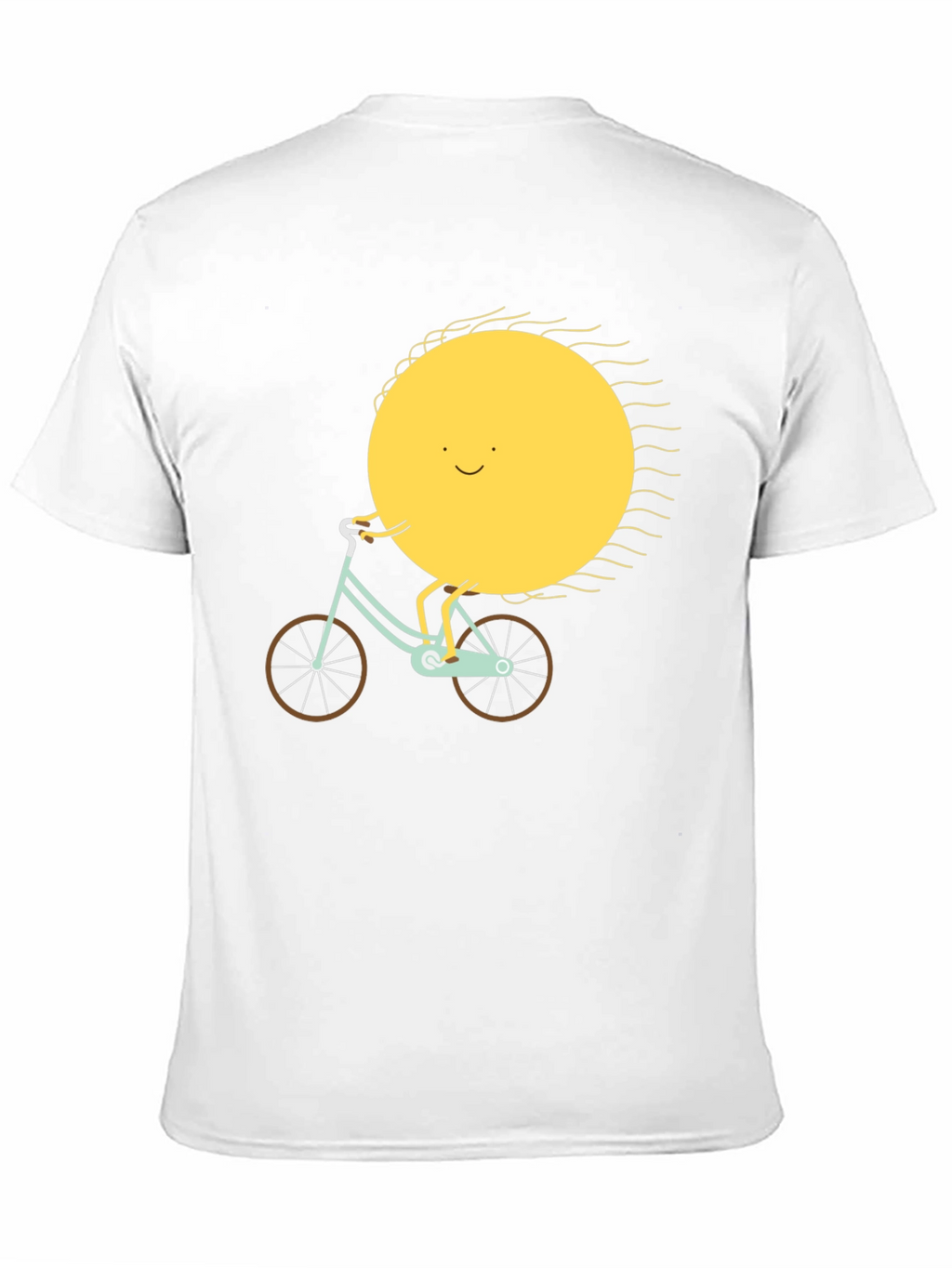 Sun Riding Bike Graphic Tee - Black Cotton T-Shirt