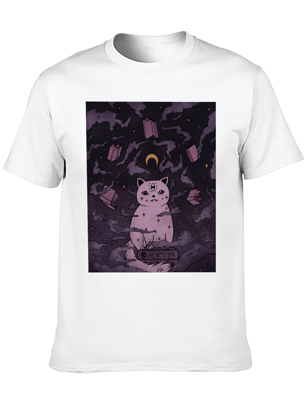 Mystic Cat Graphic Tee - Unisex Black T-Shirt