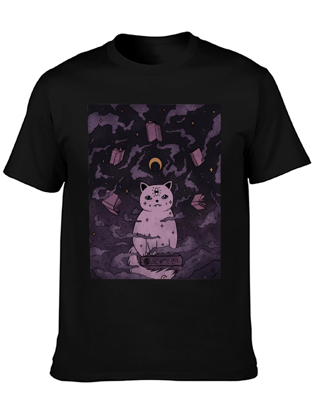 Mystic Cat Graphic Tee - Unisex Black T-Shirt