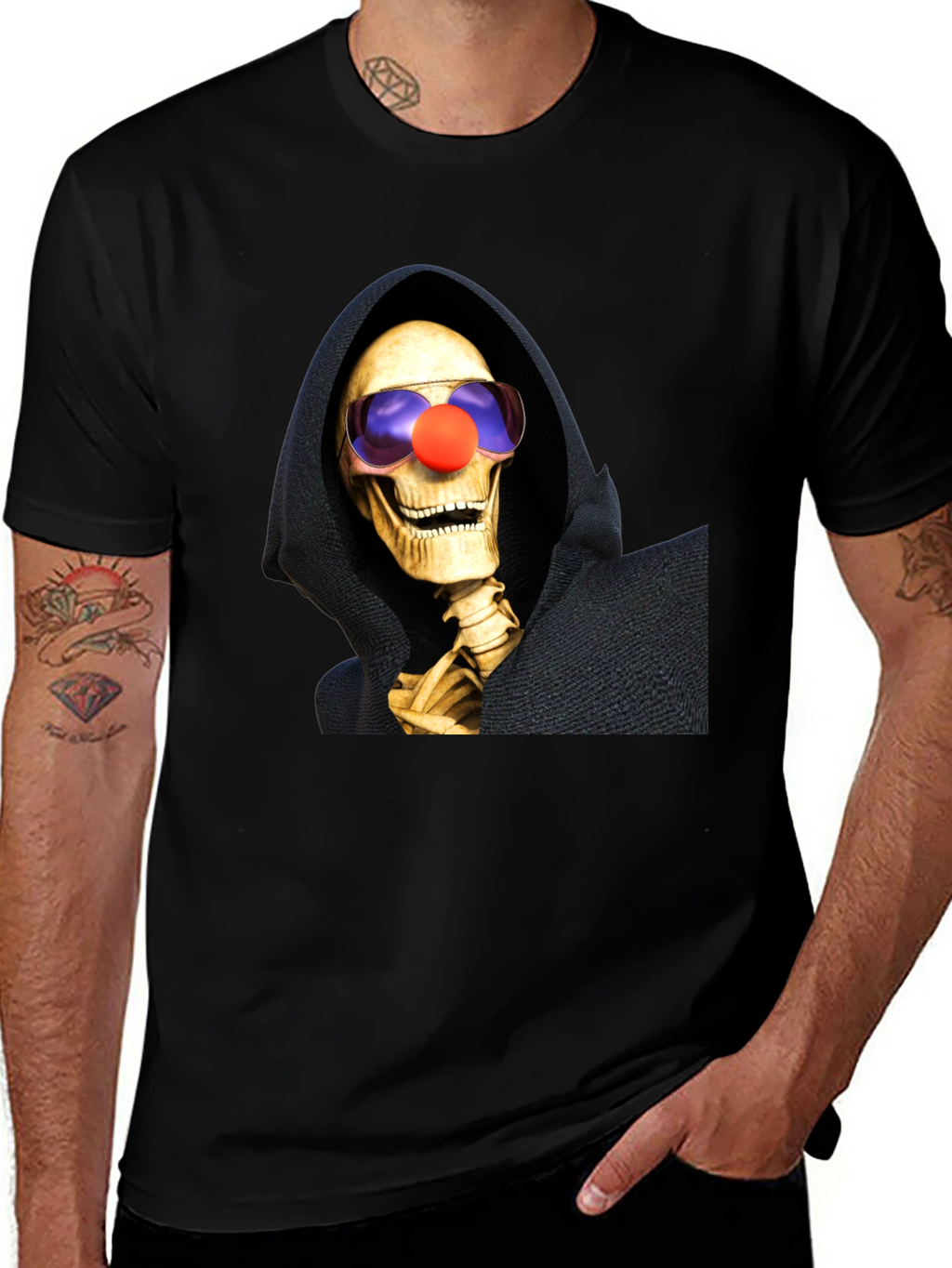 Clown Reaper T-Shirt: Humorous Grim Style