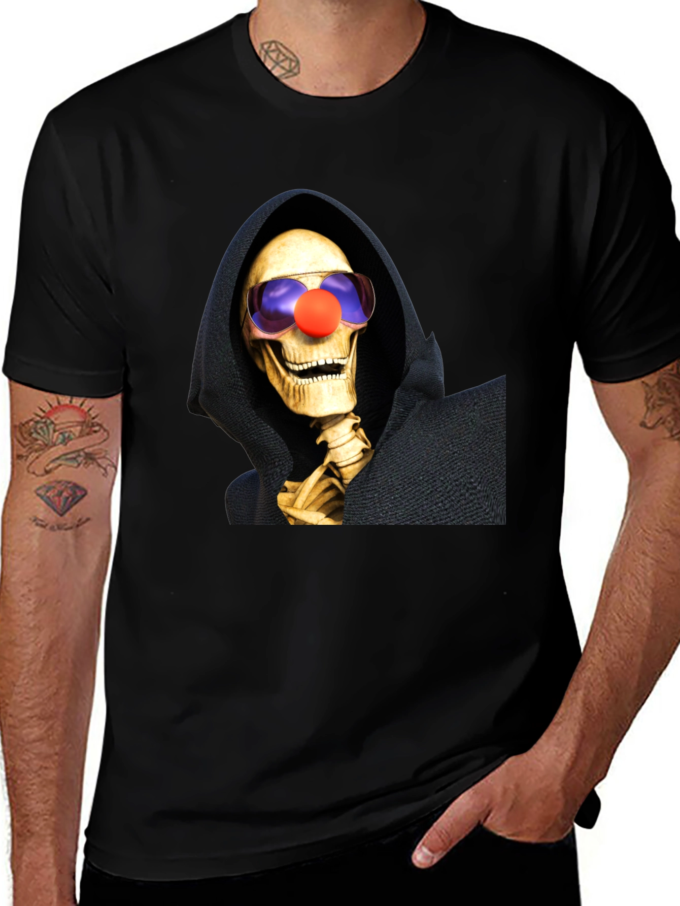 Clown Reaper T-Shirt: Humorous Grim Style