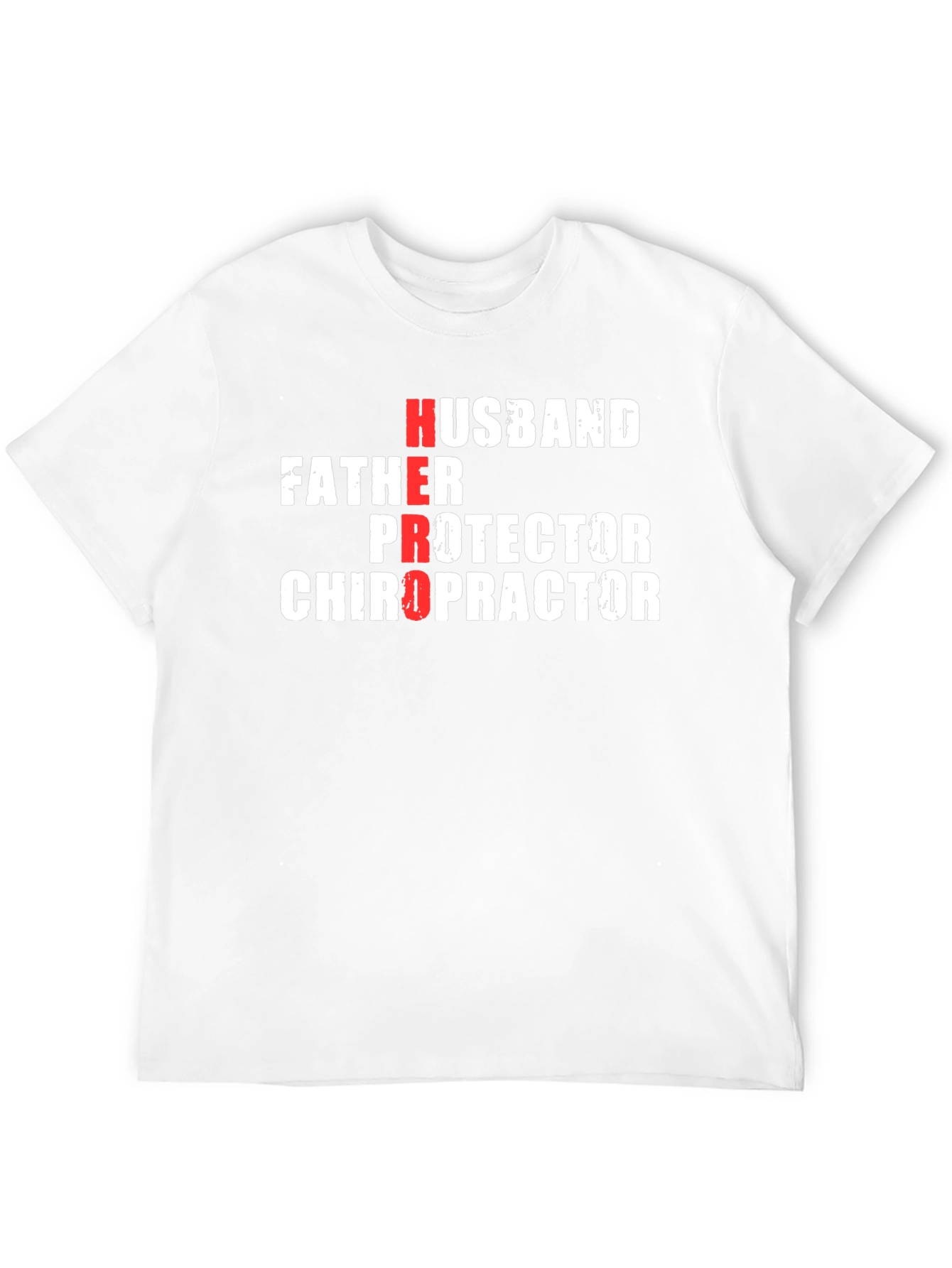 Hero Husband Father Protector Chiropractor Black T-Shirt