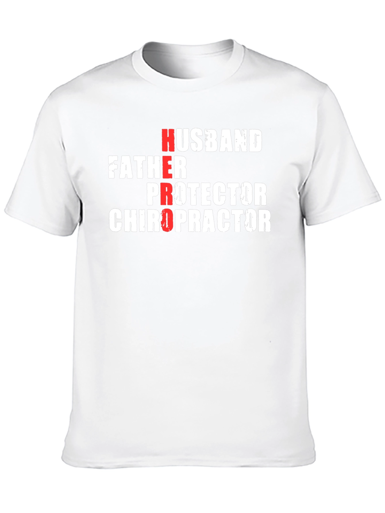 Hero Husband Father Protector Chiropractor Black T-Shirt