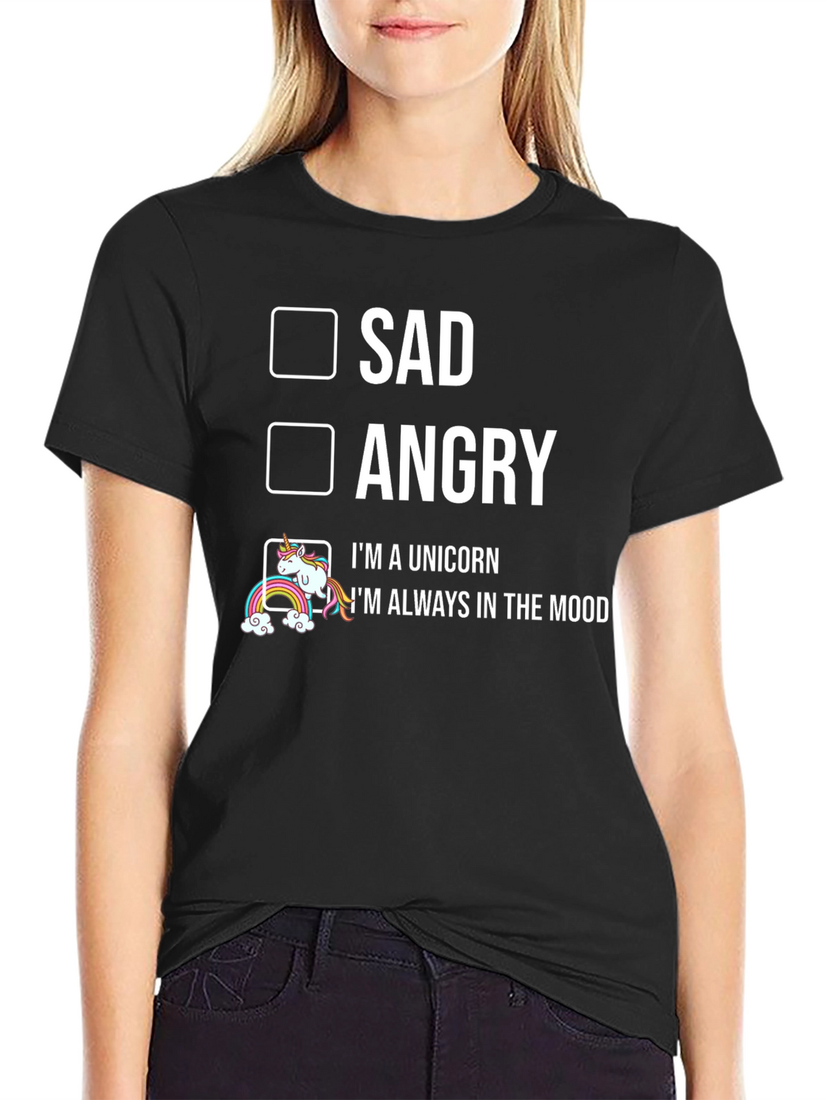Unicorn Mood T-Shirt - Sad Angry Always in the Mood Tee