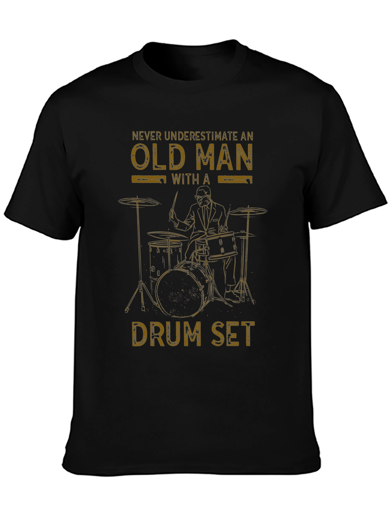 Old Man Drum Set T-Shirt - Musician Gift