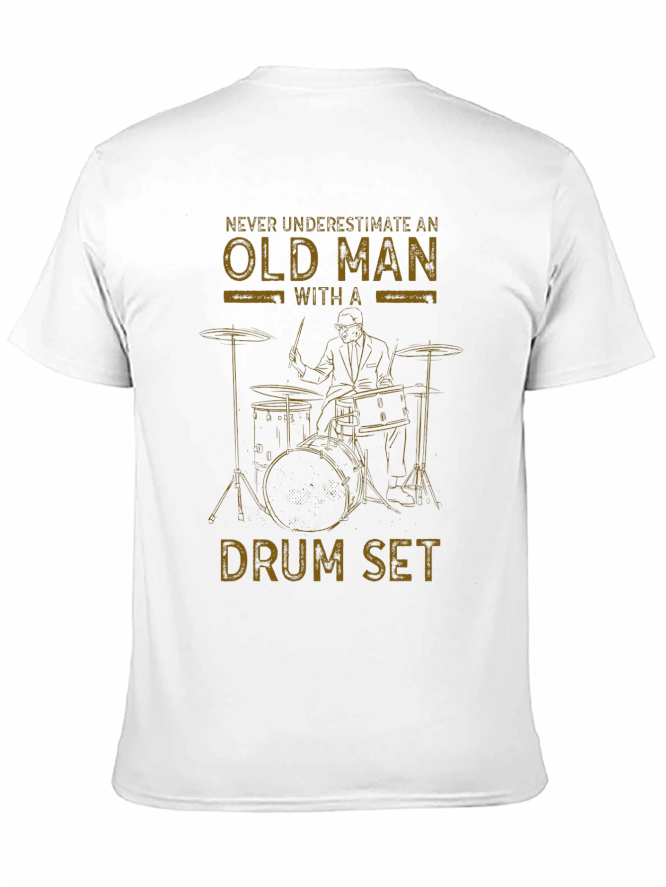 Old Man Drum Set T-Shirt - Musician Gift