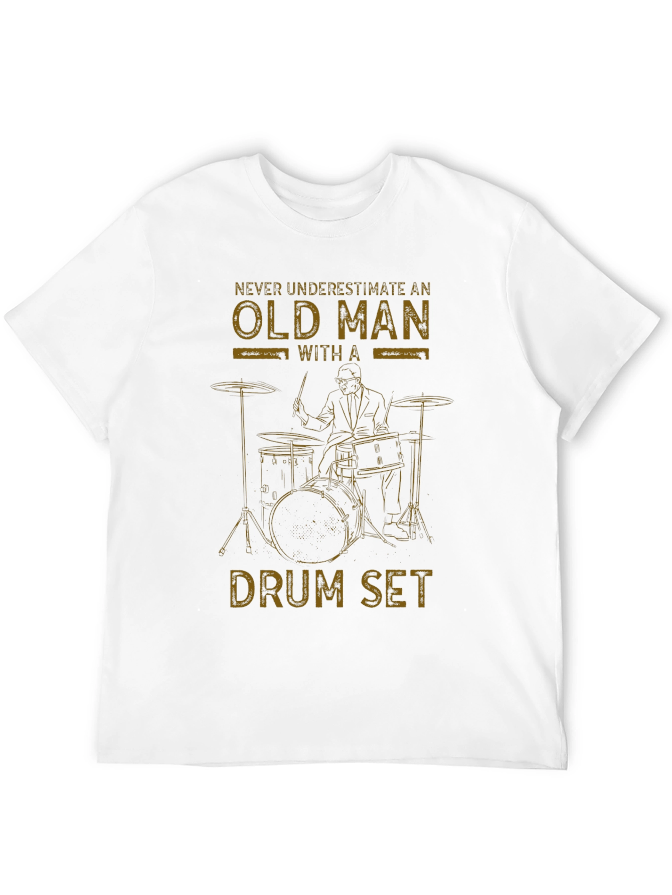 Old Man Drum Set T-Shirt - Musician Gift