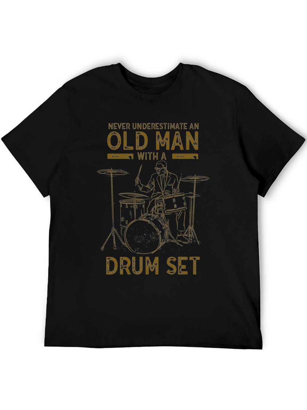 Old Man Drum Set T-Shirt - Musician Gift