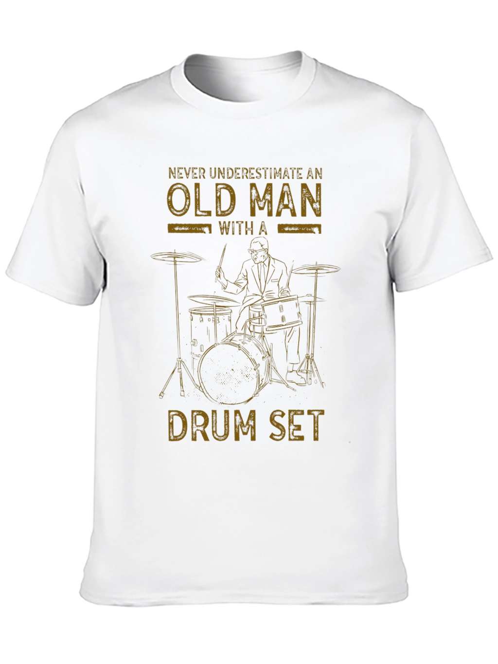 Old Man Drum Set T-Shirt - Musician Gift