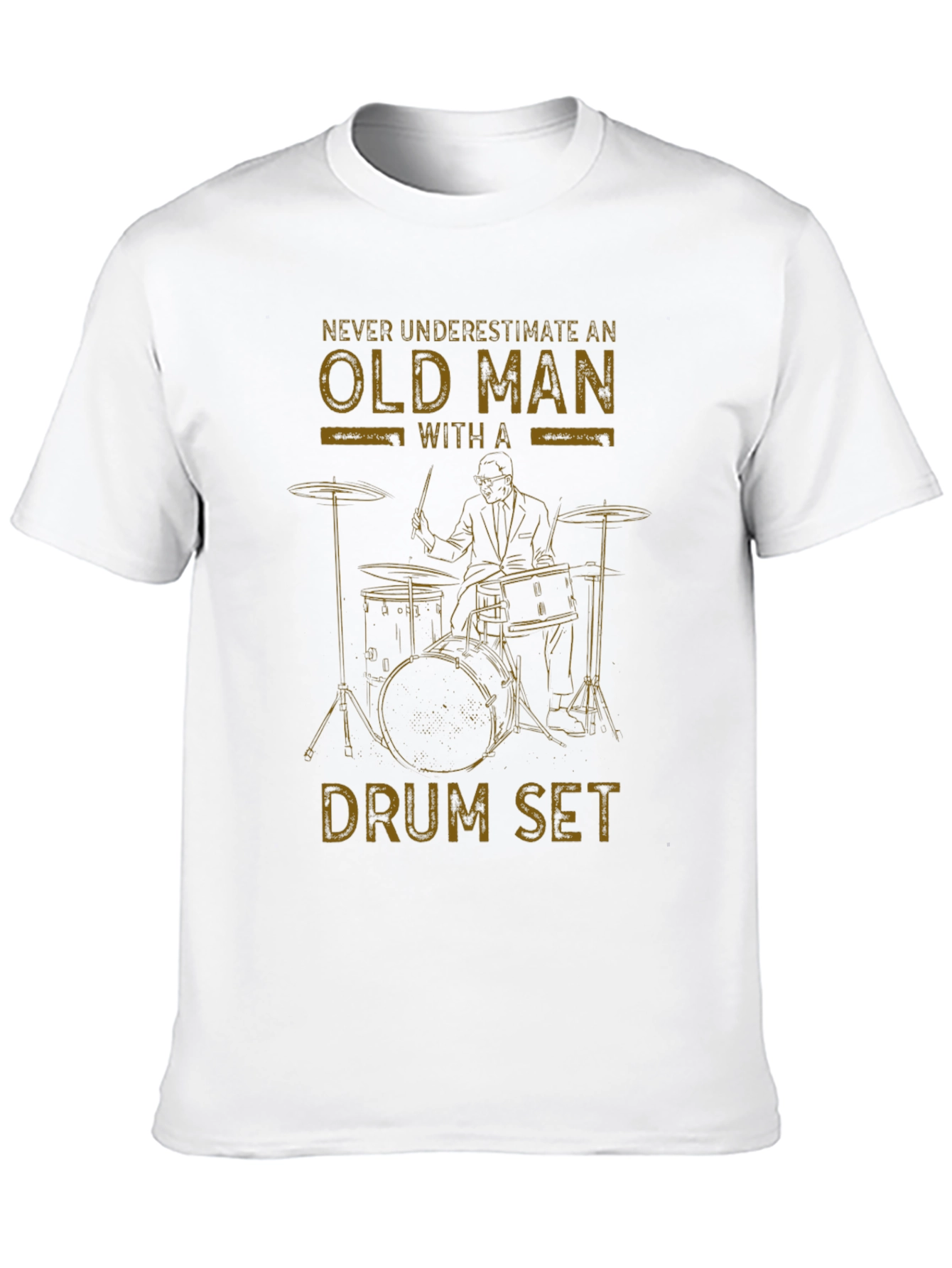Old Man Drum Set T-Shirt - Musician Gift