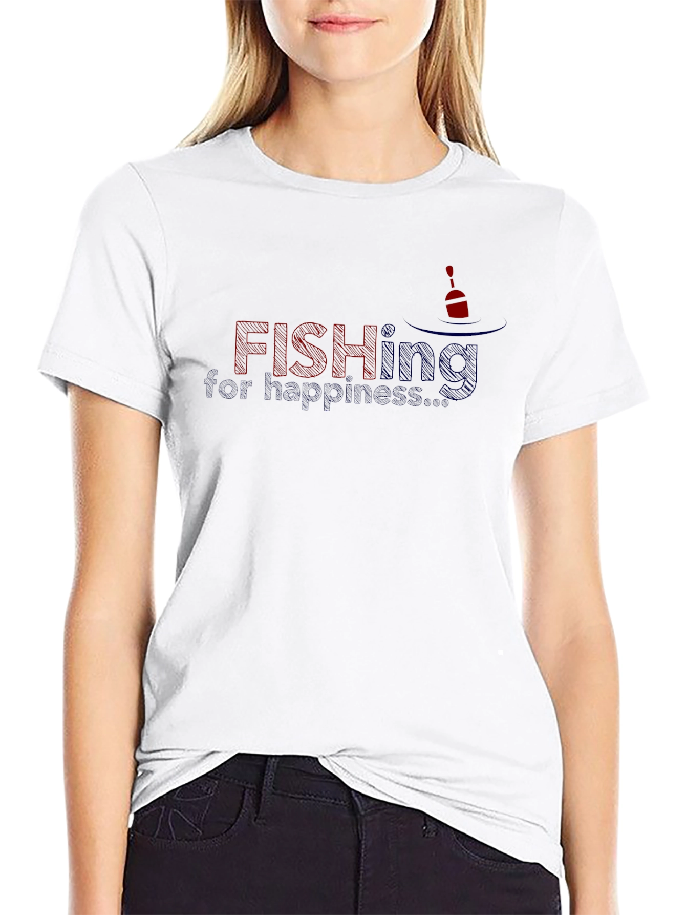 Fishing for Happiness Graphic T-Shirt