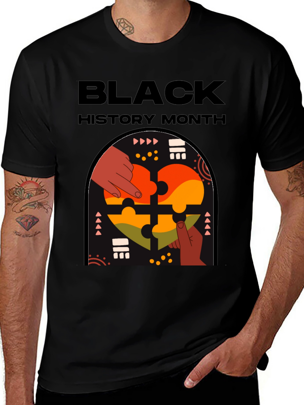 Black History Month Puzzle Piece Tee