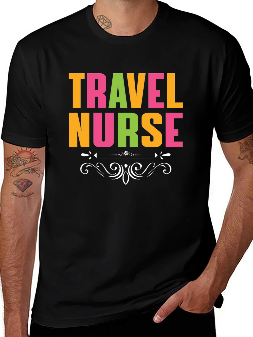 Travel Nurse Graphic T-Shirt - Black