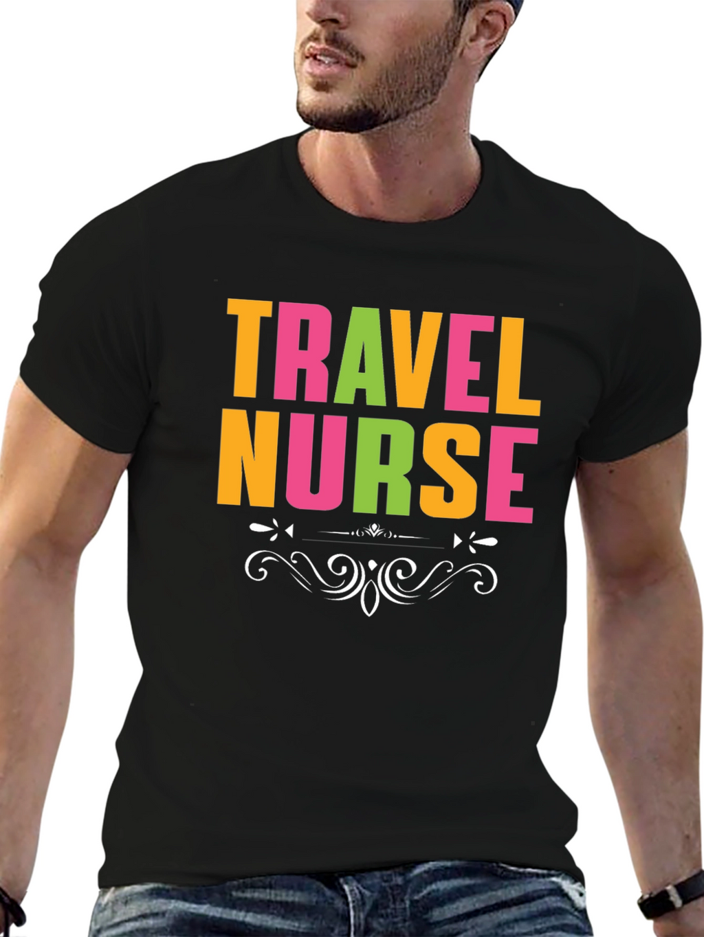 Travel Nurse Graphic T-Shirt - Black