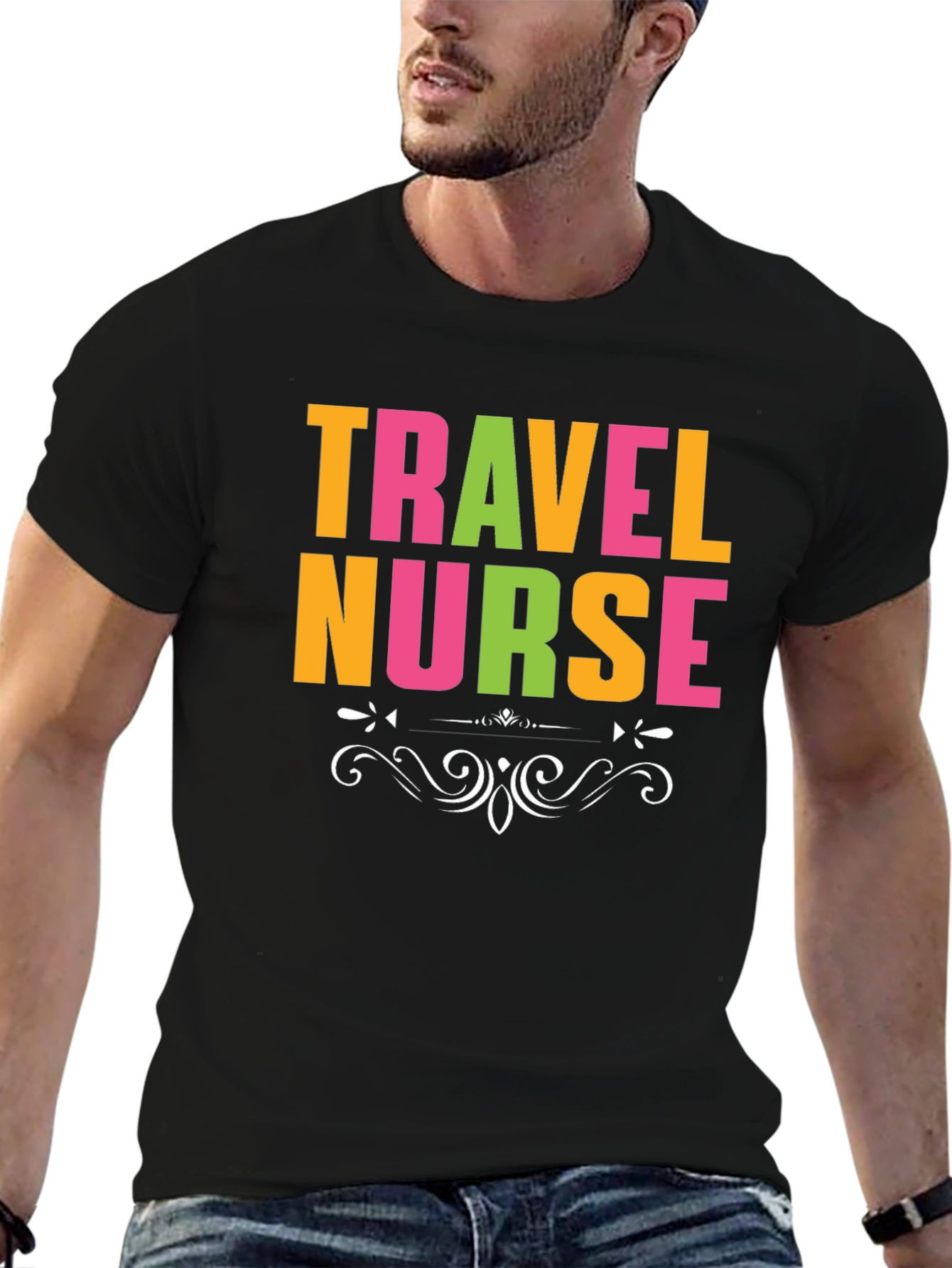 Travel Nurse Graphic T-Shirt - Black