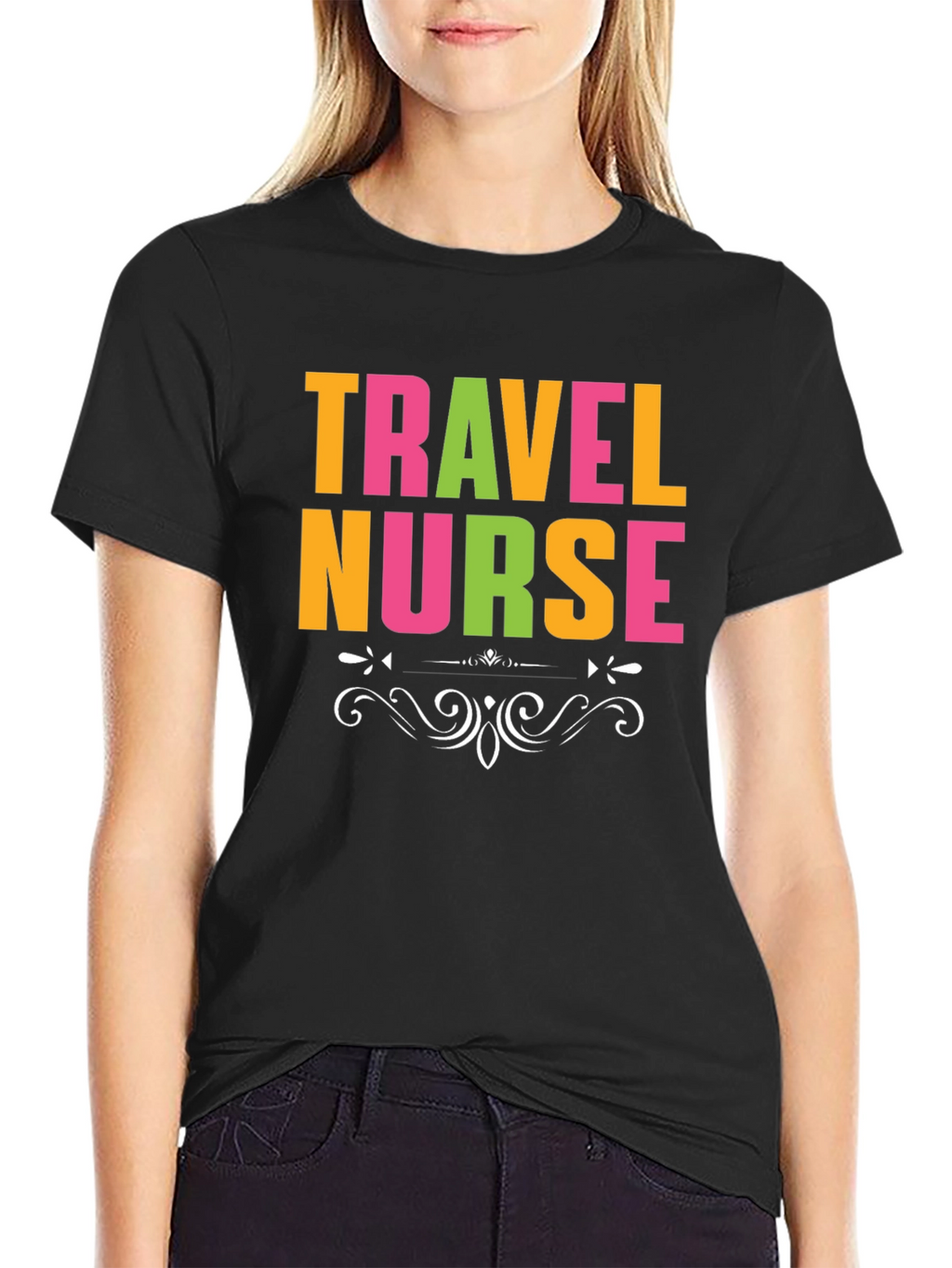Travel Nurse Graphic T-Shirt - Black