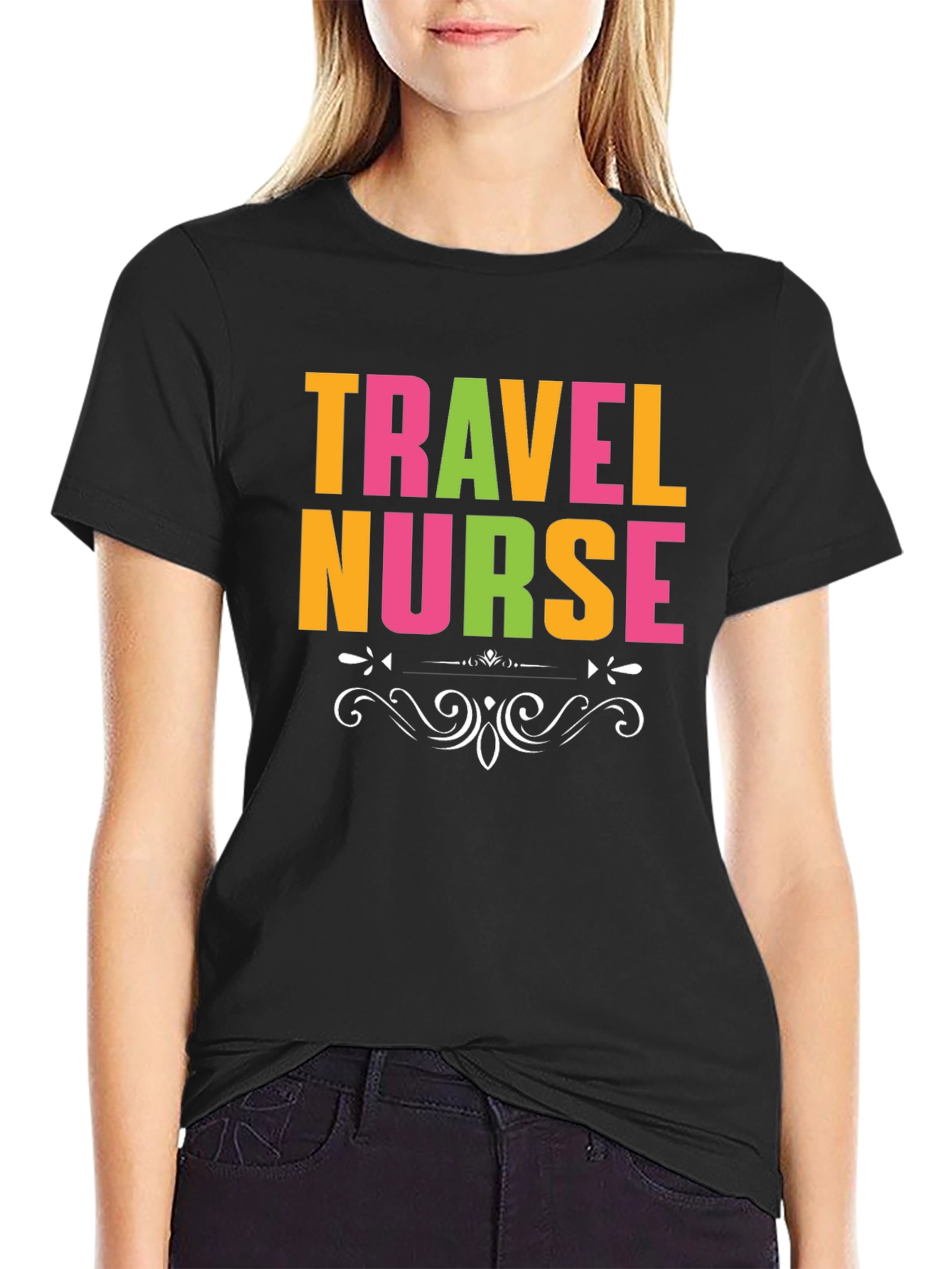 Travel Nurse Graphic T-Shirt - Black