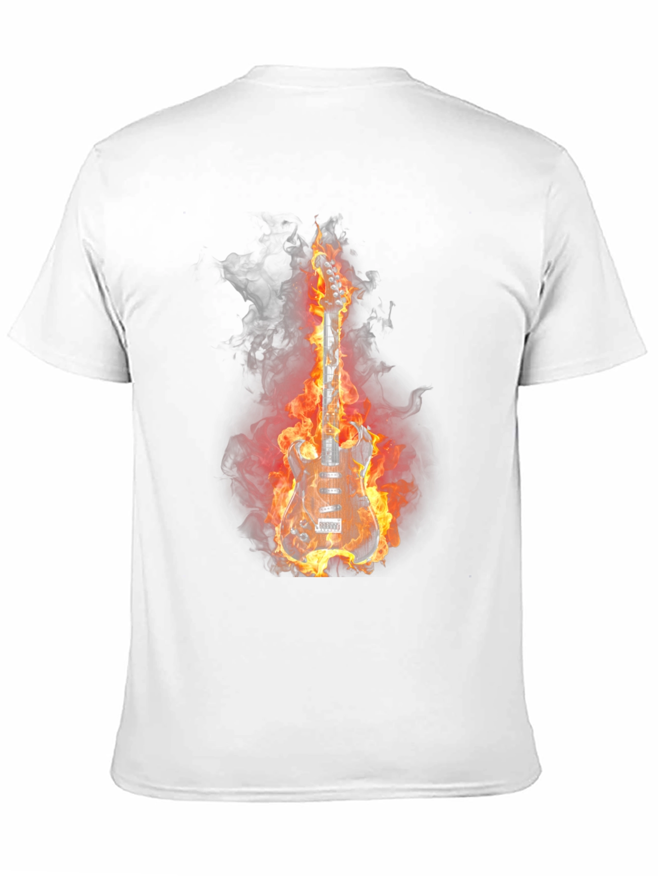 Flaming Guitar T-Shirt - Rock and Roll Style