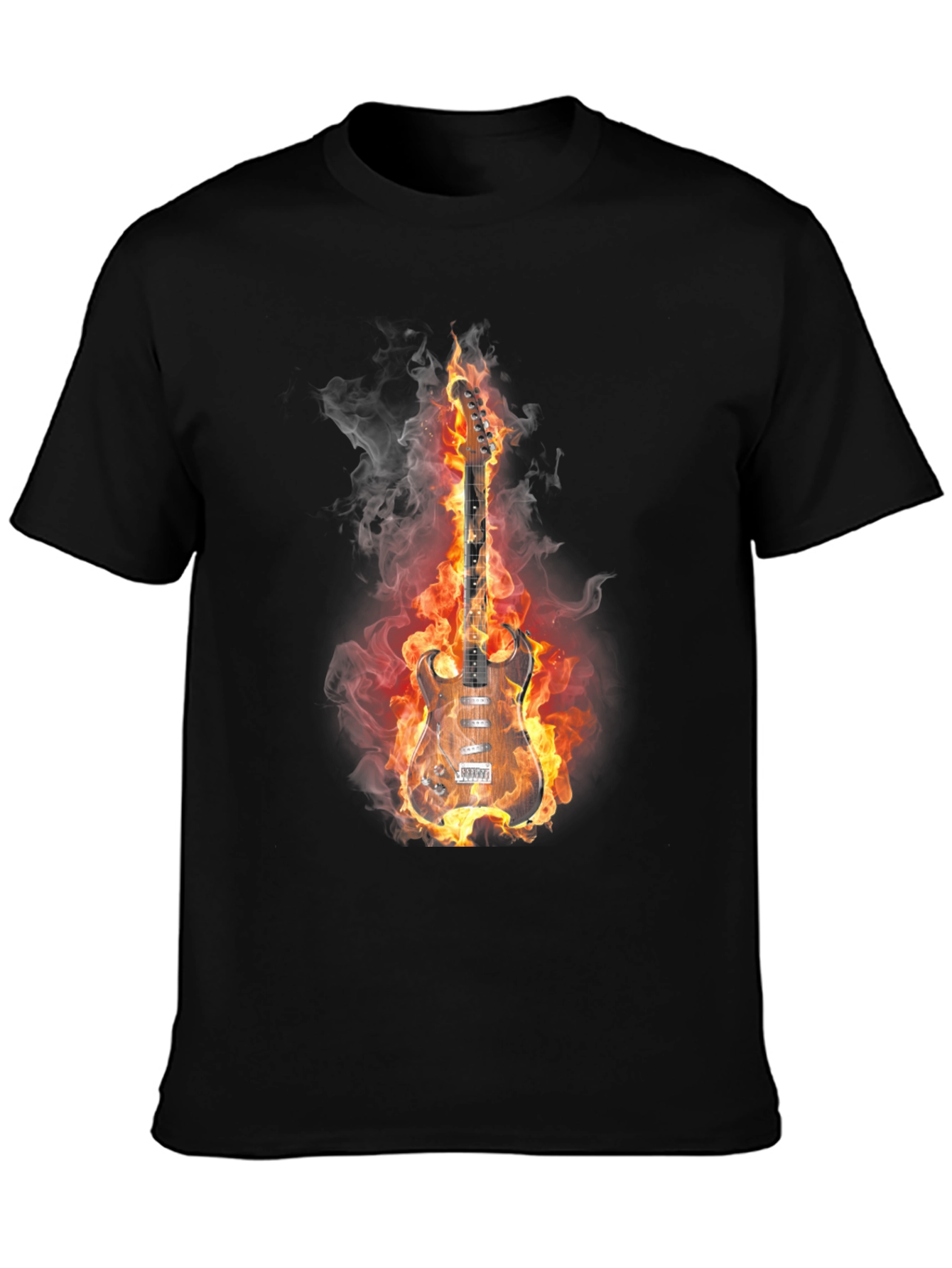Flaming Guitar T-Shirt - Rock and Roll Style