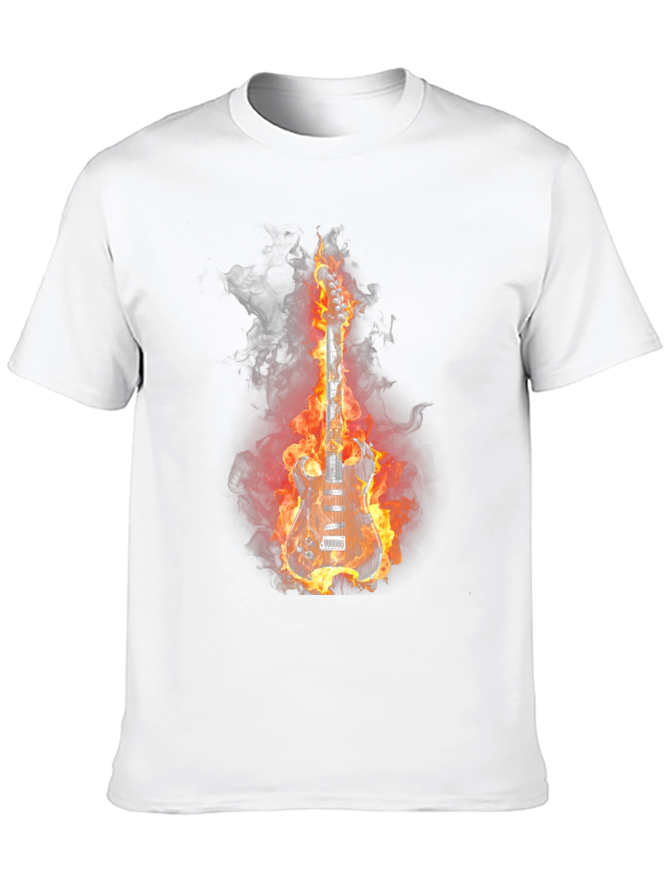 Flaming Guitar T-Shirt - Rock and Roll Style