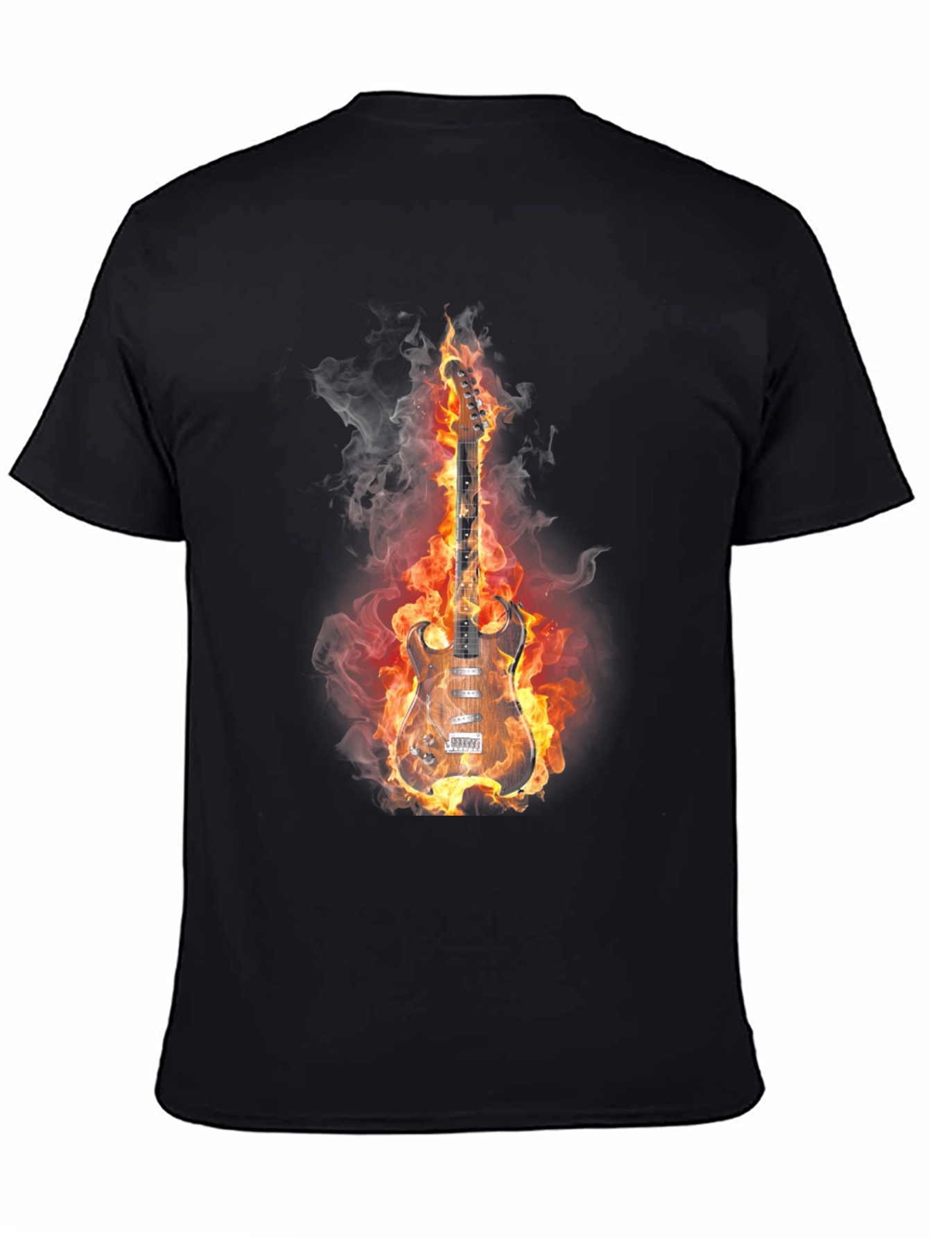 Flaming Guitar T-Shirt - Rock and Roll Style