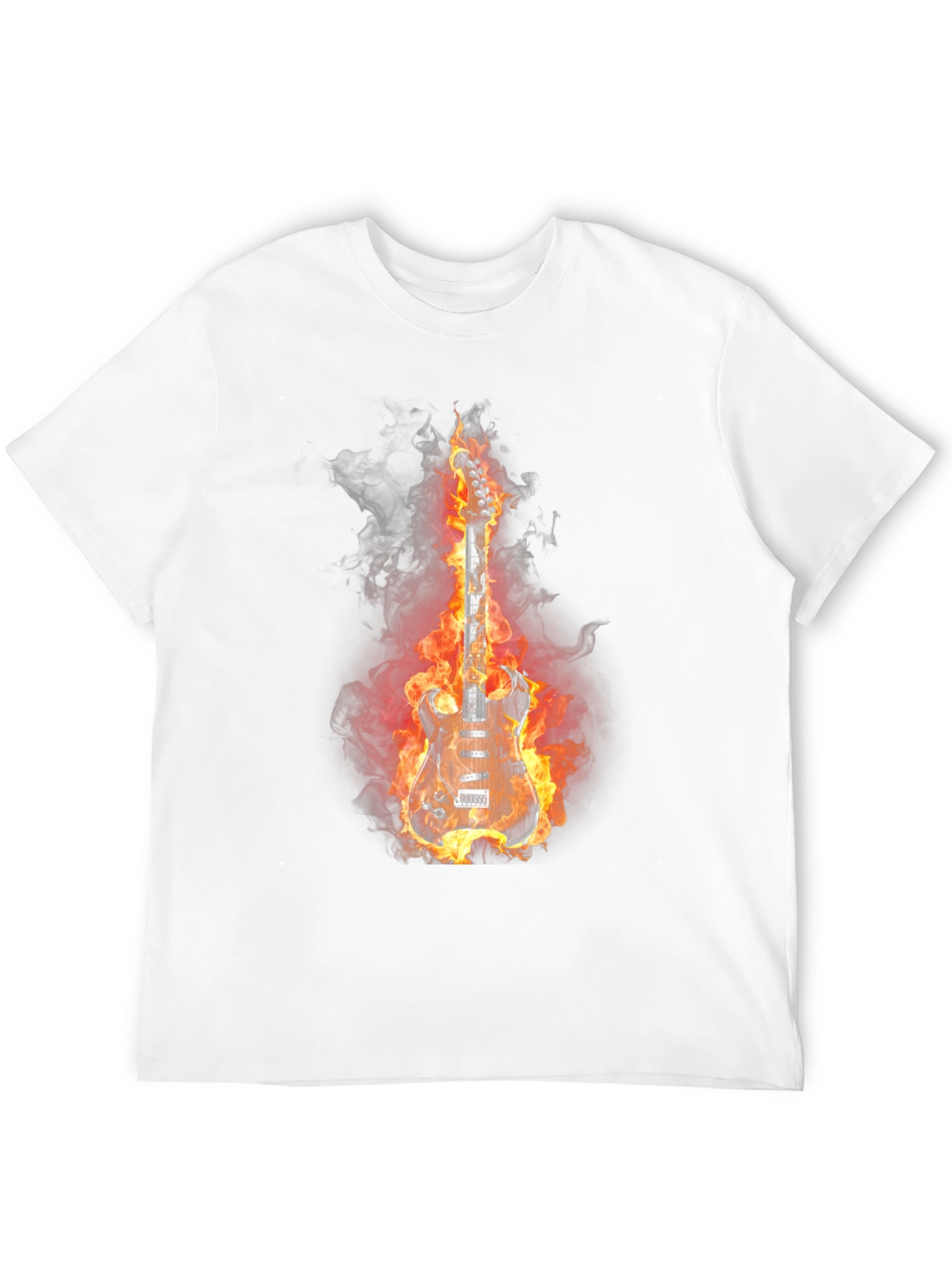 Flaming Guitar T-Shirt - Rock and Roll Style