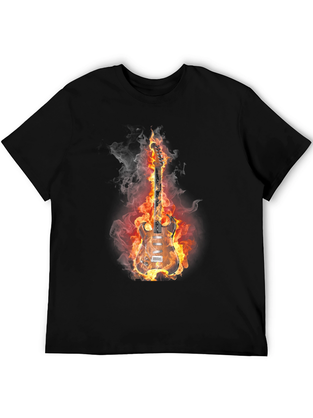 Flaming Guitar T-Shirt - Rock and Roll Style
