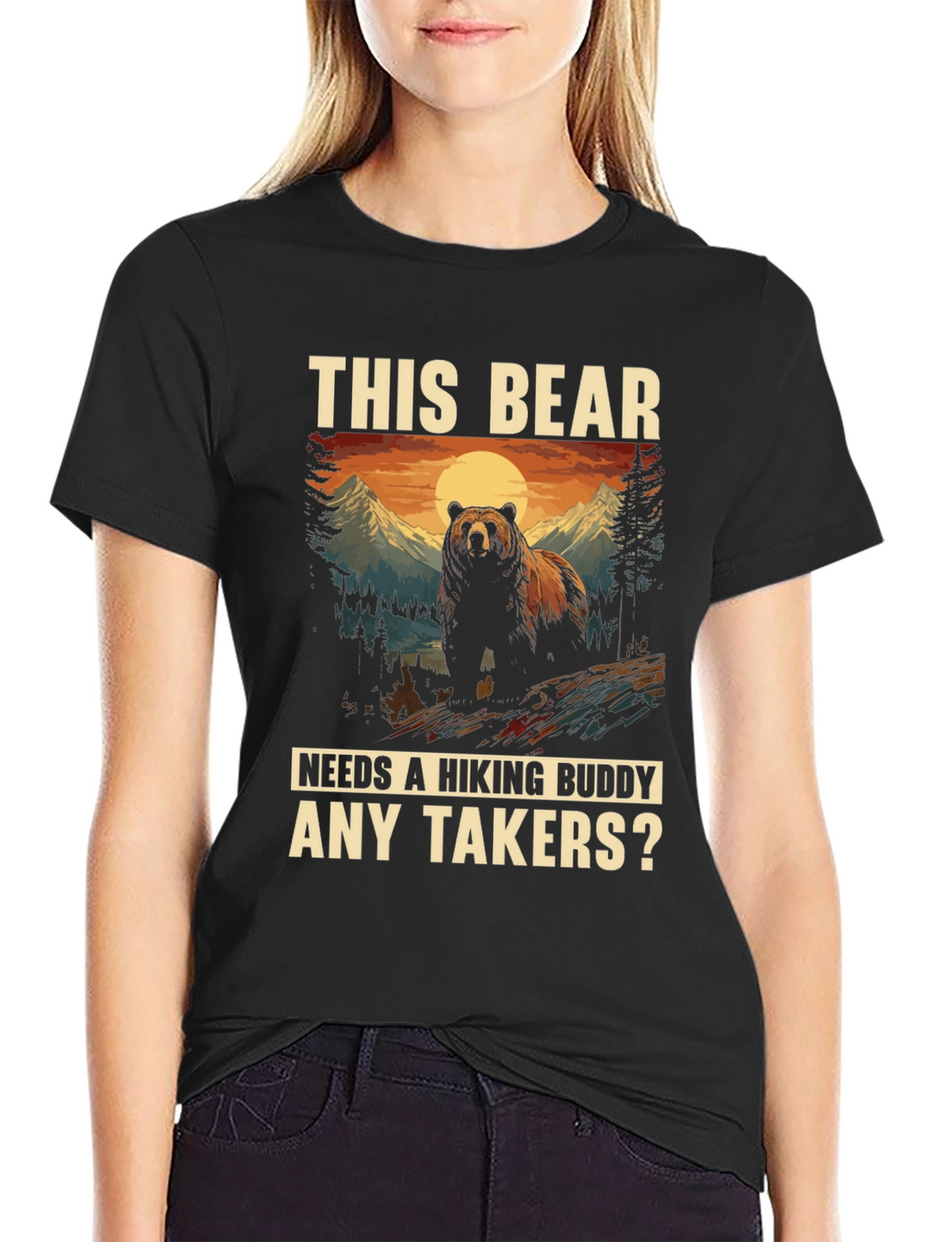 Hiking Bear Graphic Tee: Any Takers?