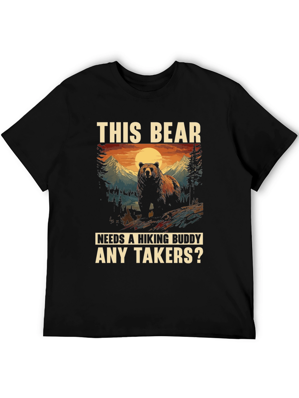 Hiking Bear Graphic Tee: Any Takers?