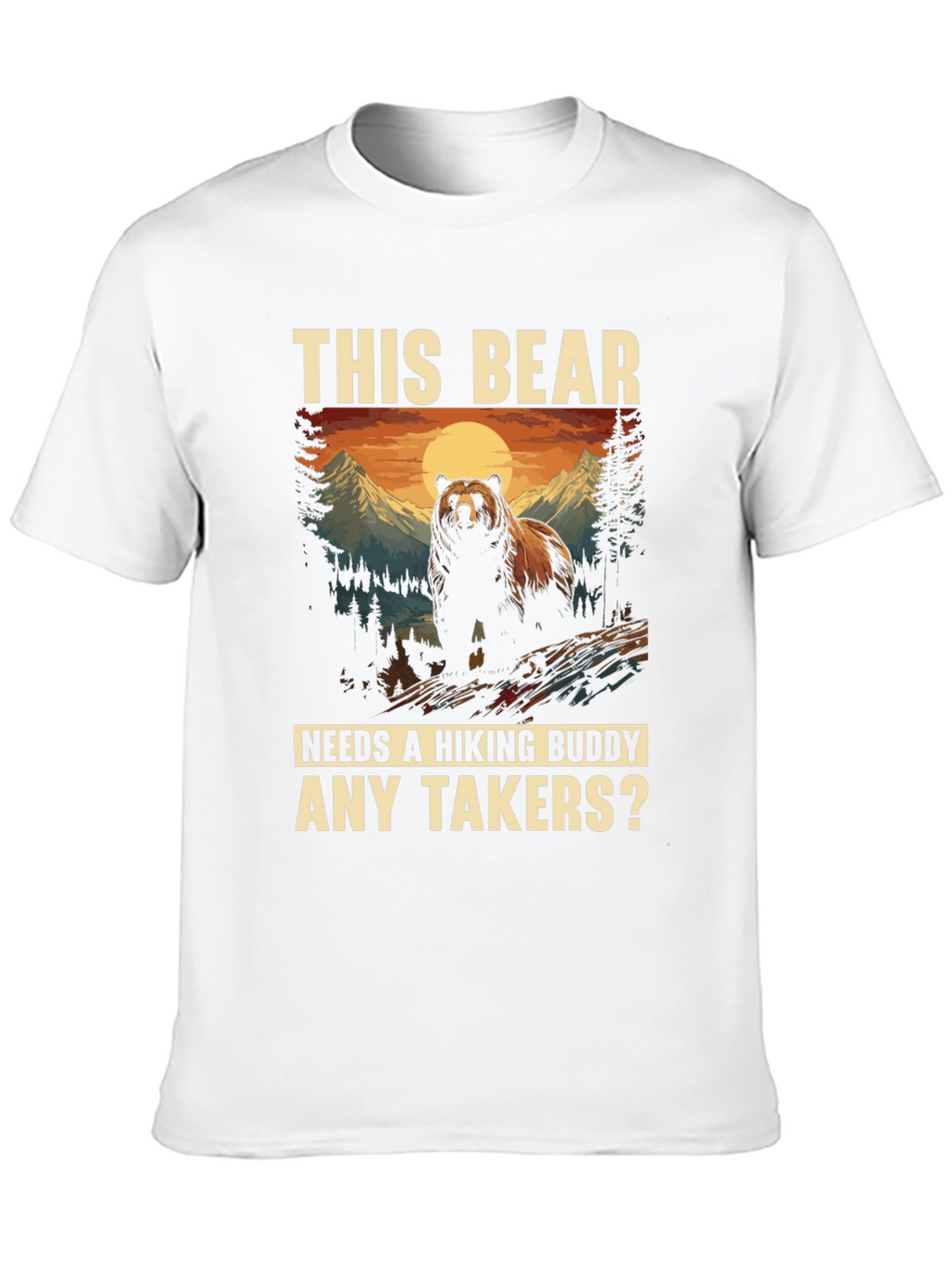 Hiking Bear Graphic Tee: Any Takers?