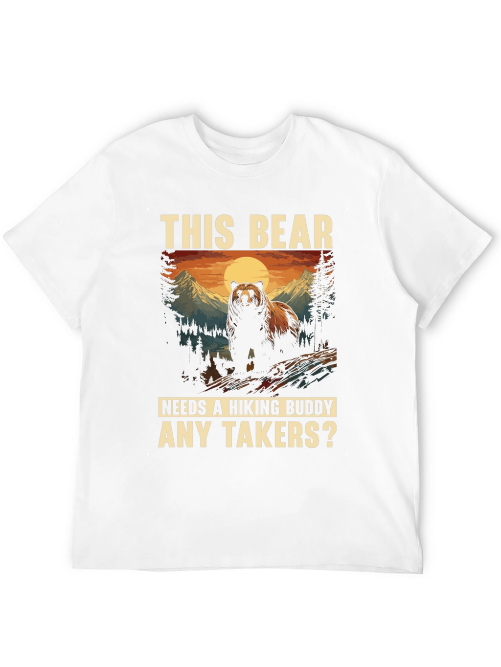 Hiking Bear Graphic Tee: Any Takers?