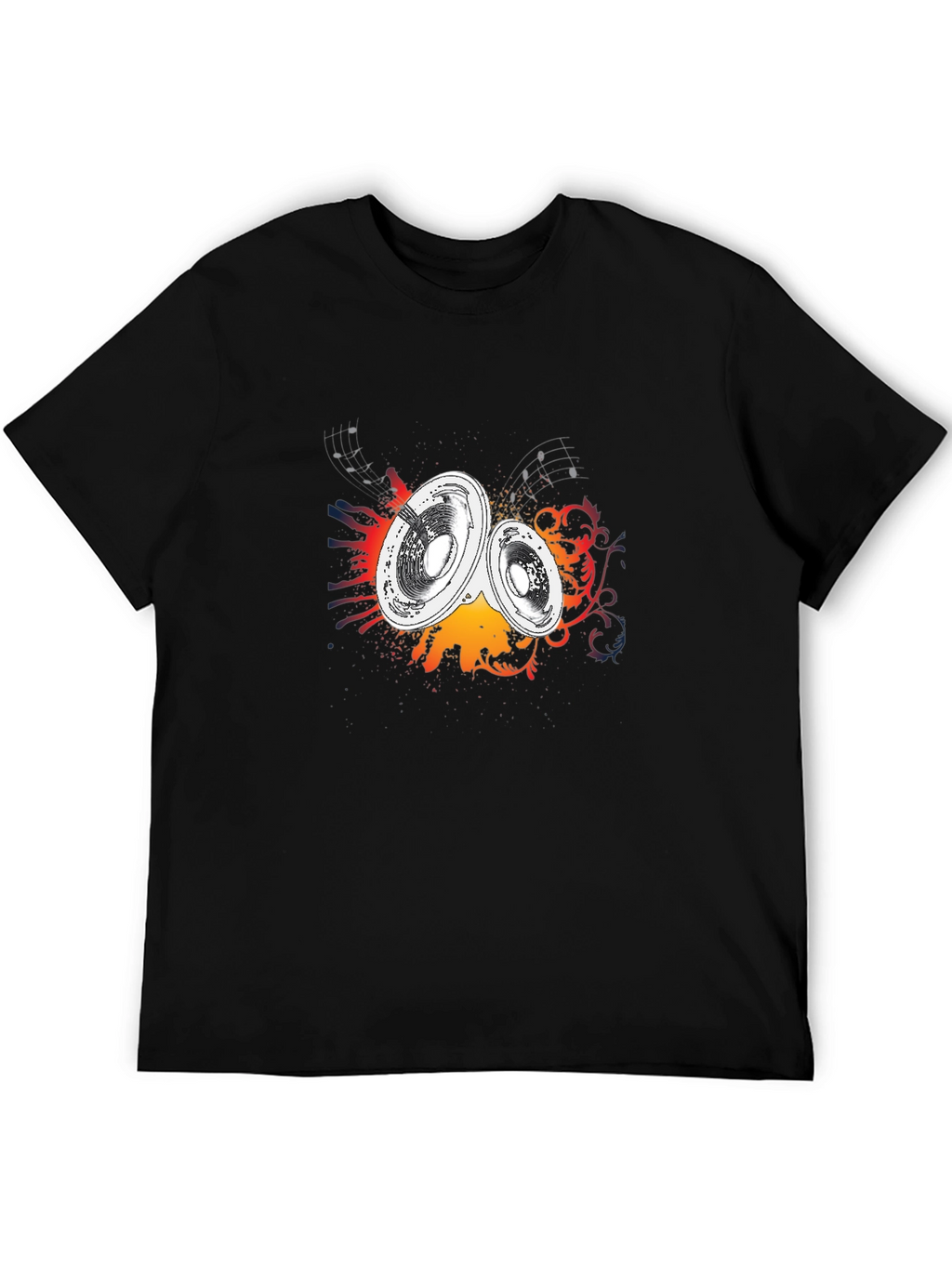 Speakers Graphic Tee - Music Inspired Black T-Shirt