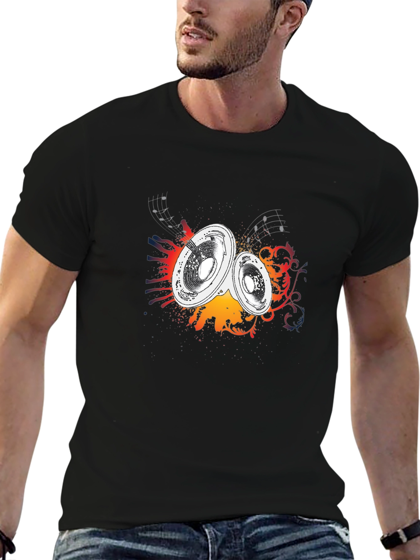 Speakers Graphic Tee - Music Inspired Black T-Shirt