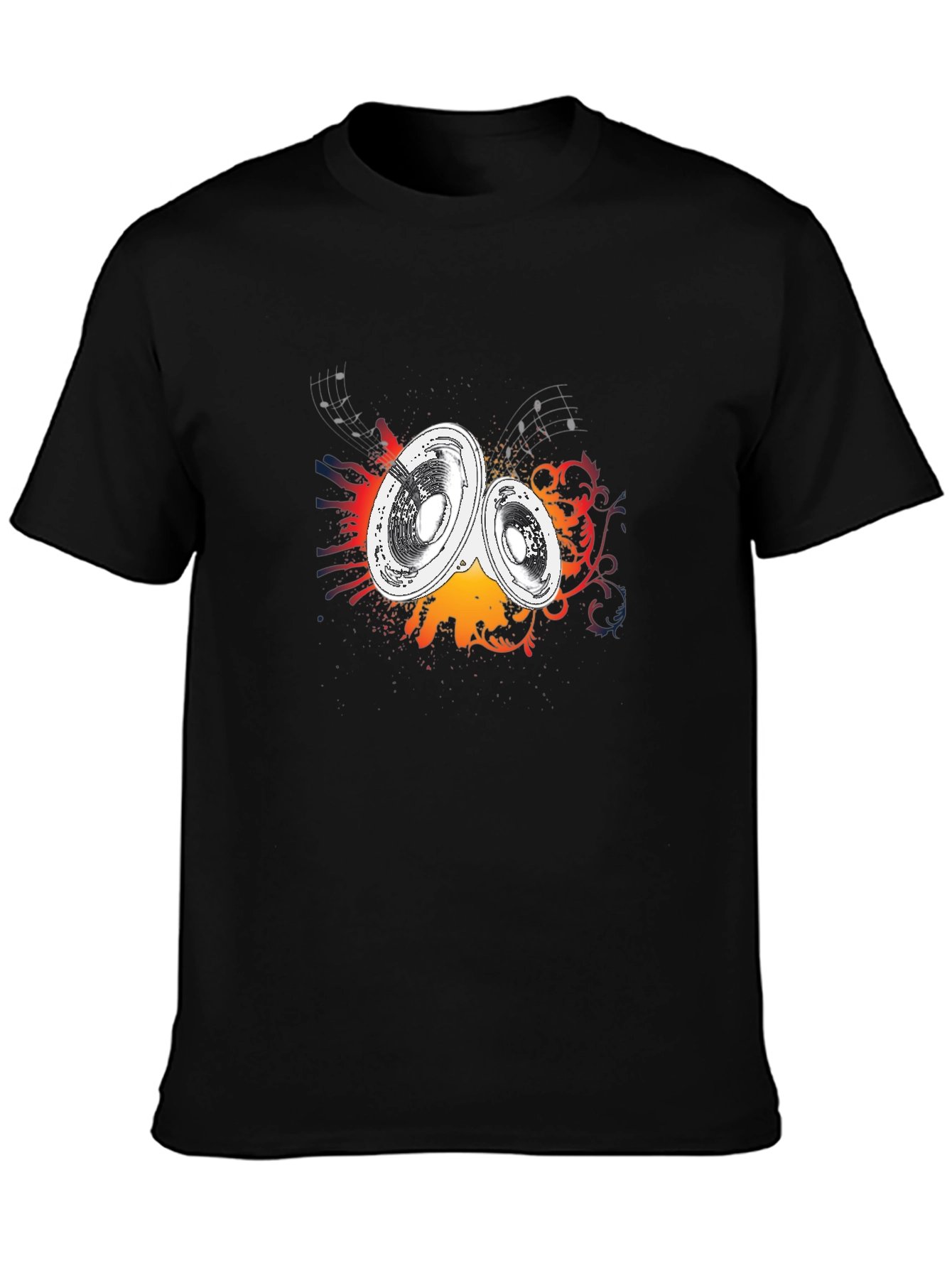 Speakers Graphic Tee - Music Inspired Black T-Shirt