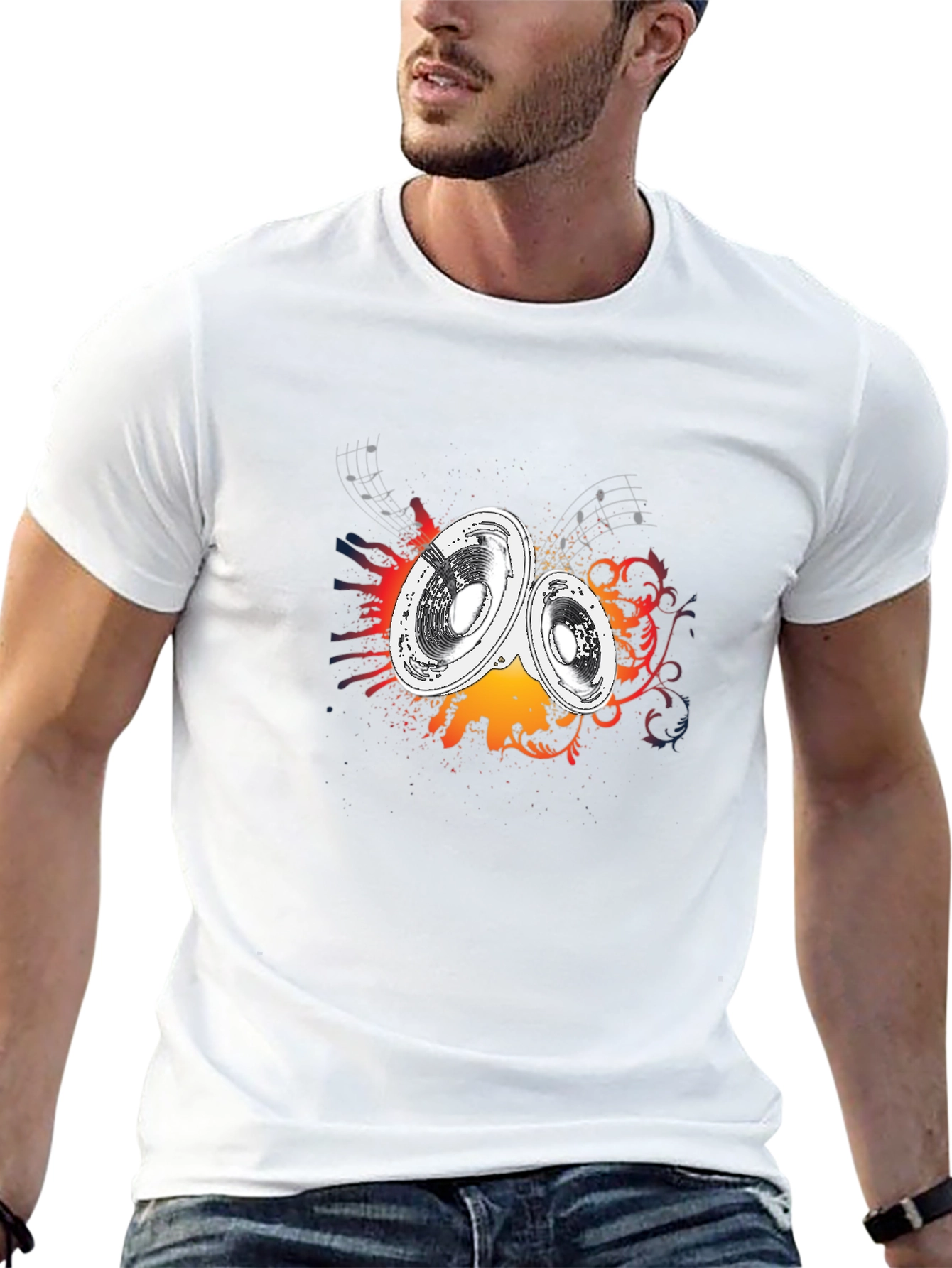 Speakers Graphic Tee - Music Inspired Black T-Shirt