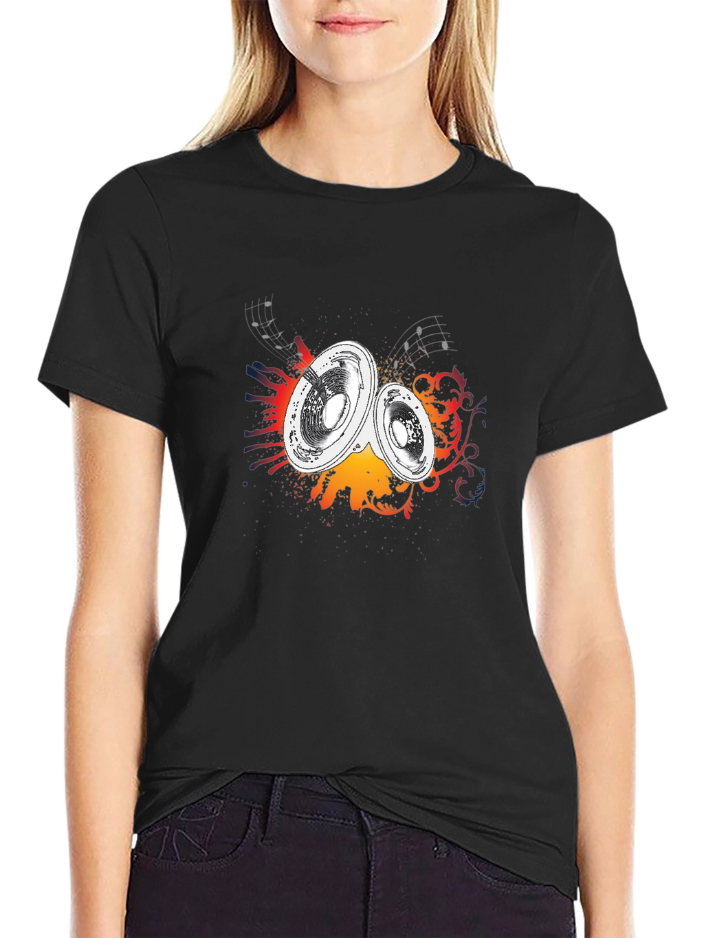Speakers Graphic Tee - Music Inspired Black T-Shirt