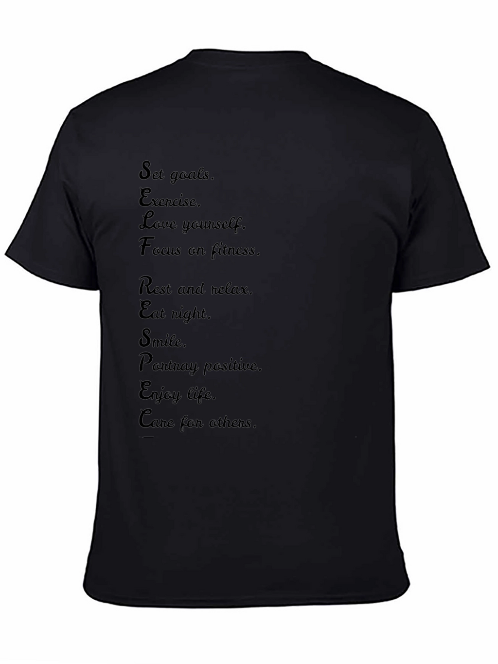 Motivational Black T-Shirt: Self-Care Edition