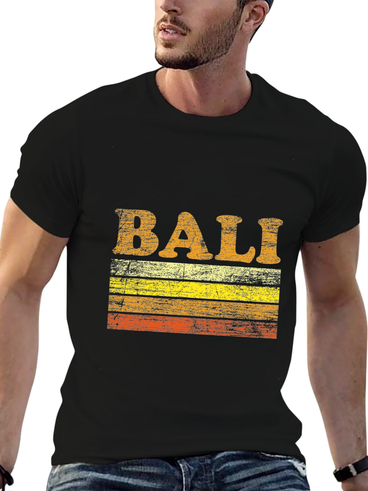 Vintage Bali Graphic T-Shirt - Retro Style Black Tee
