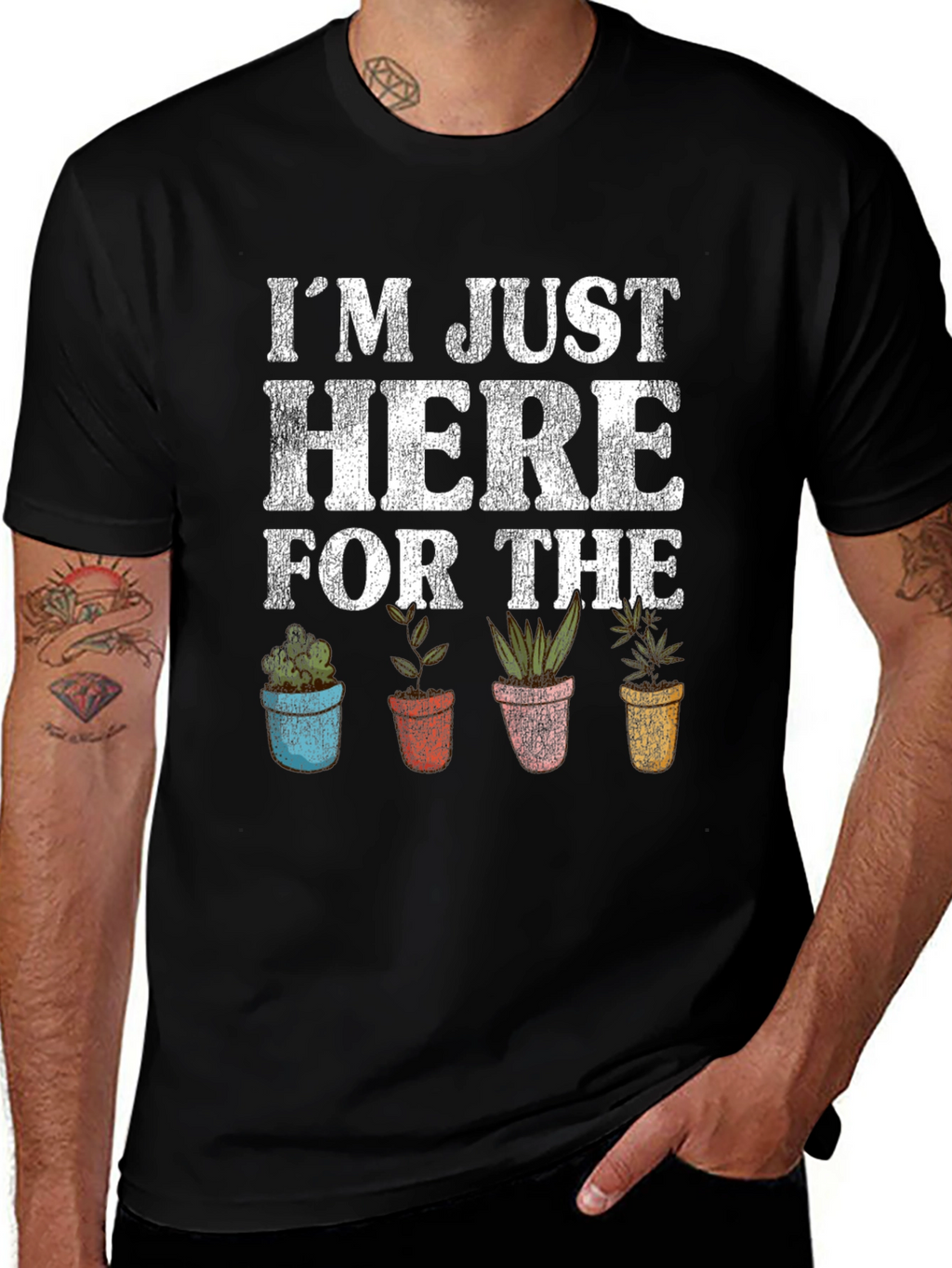 Just Here For The Plants Graphic T-Shirt