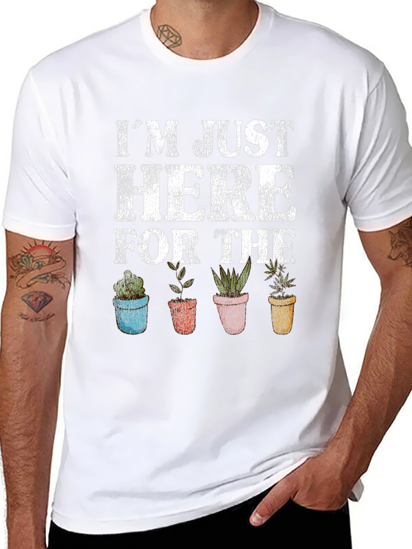 Just Here For The Plants Graphic T-Shirt