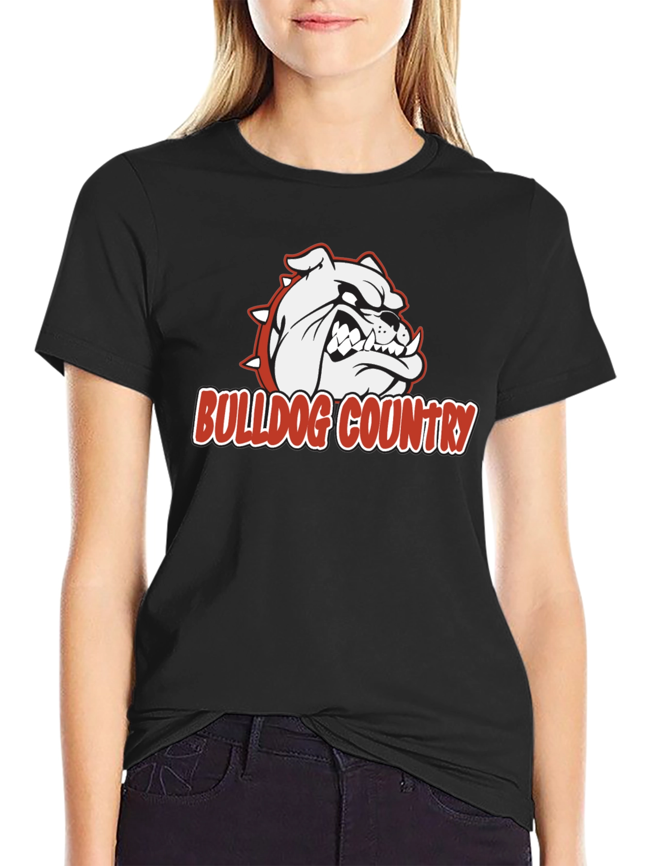 Bulldog Country Graphic T-Shirt - Black Cotton Tee