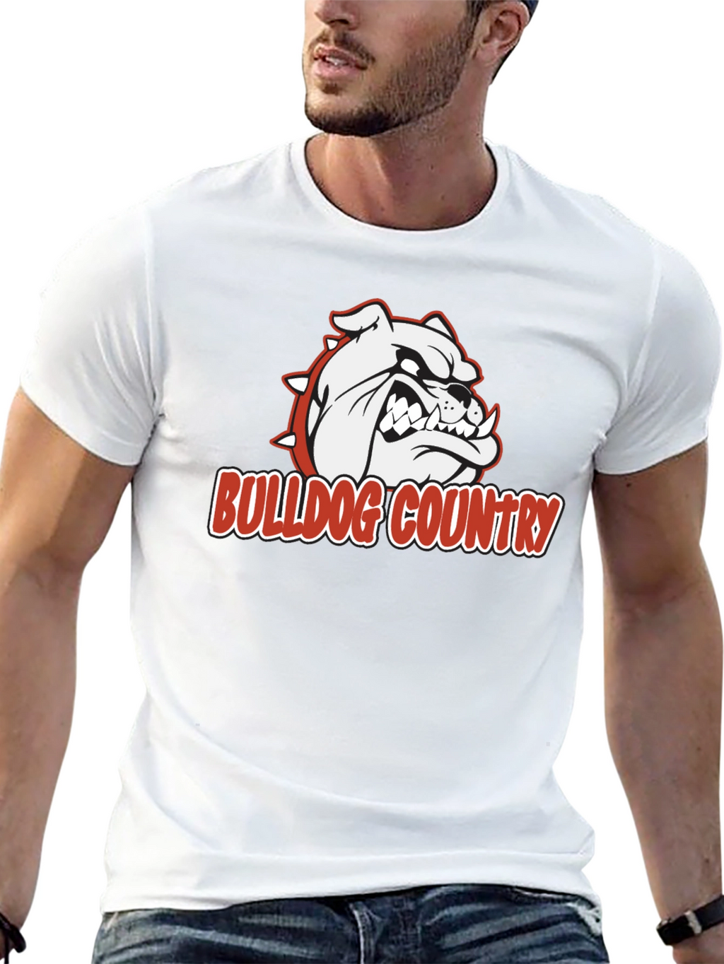 Bulldog Country Graphic T-Shirt - Black Cotton Tee