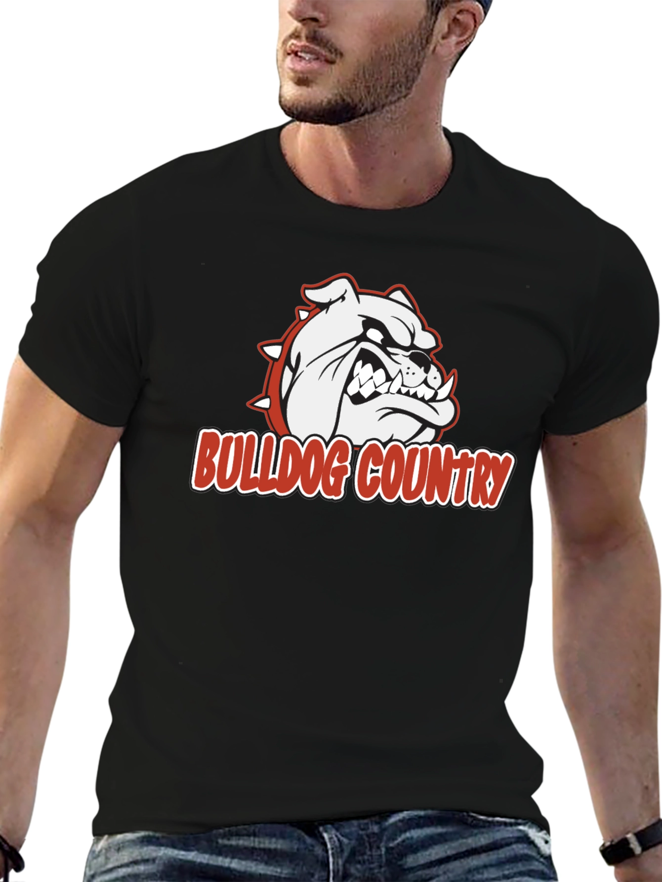 Bulldog Country Graphic T-Shirt - Black Cotton Tee
