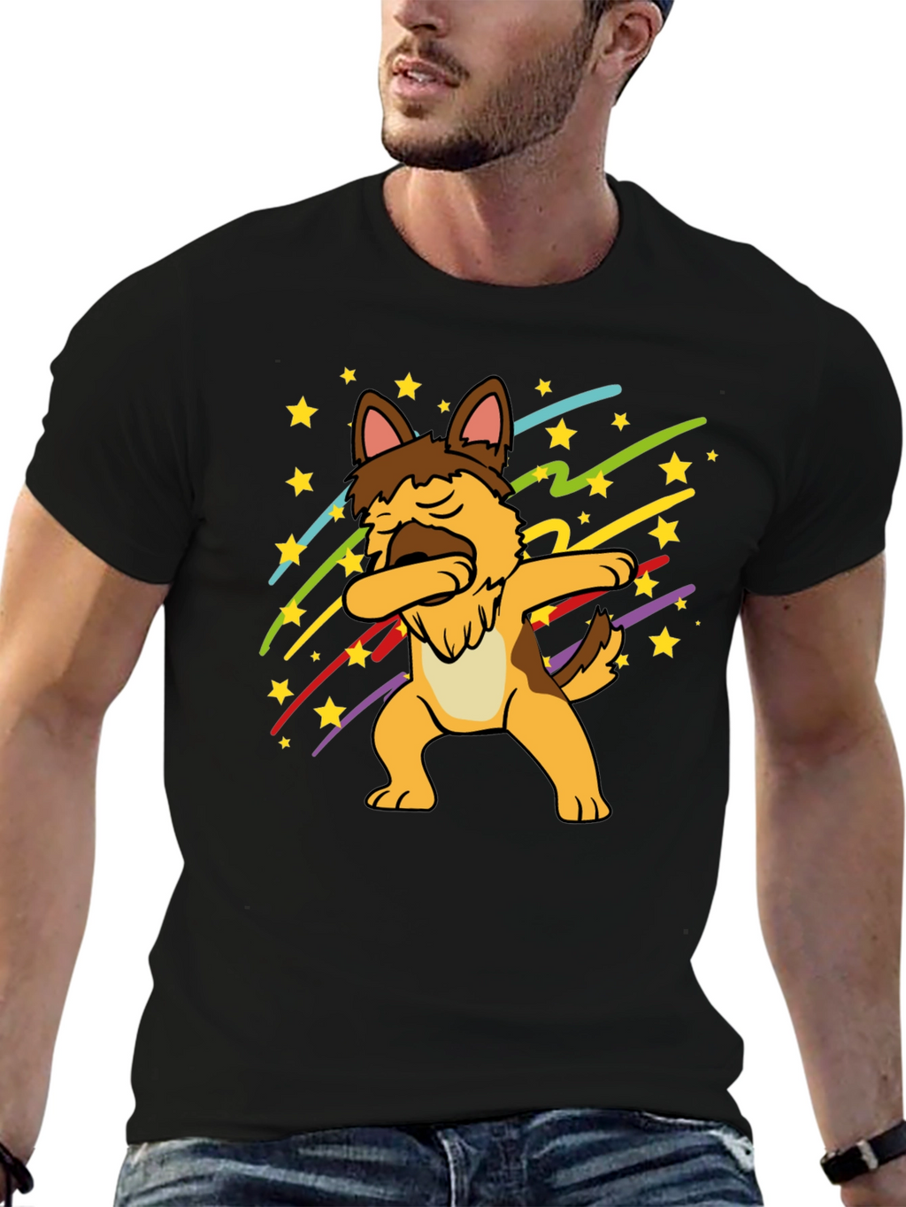 Dabbing German Shepherd Graphic T-Shirt