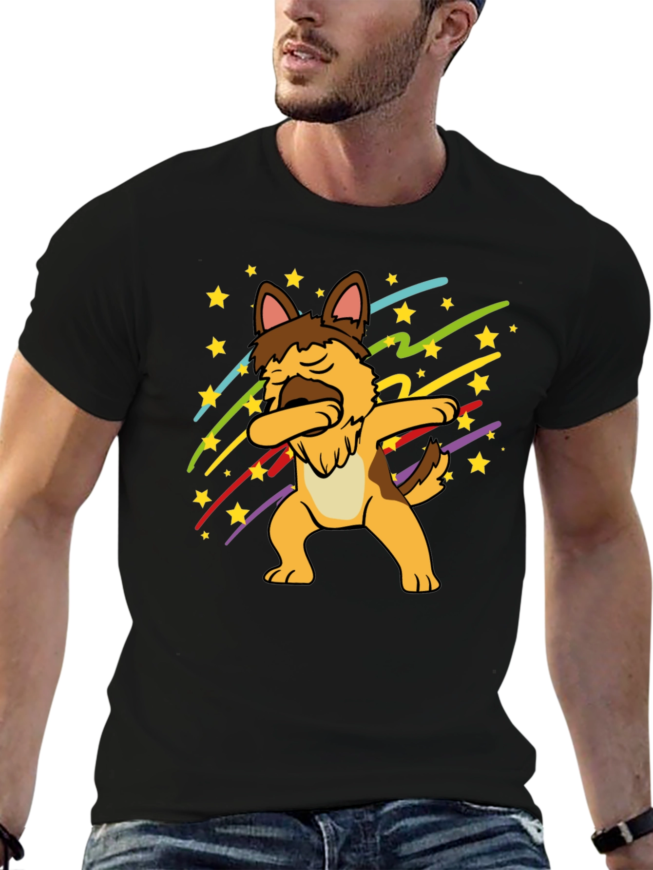 Dabbing German Shepherd Graphic T-Shirt