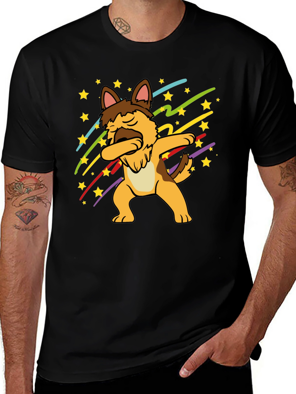 Dabbing German Shepherd Graphic T-Shirt