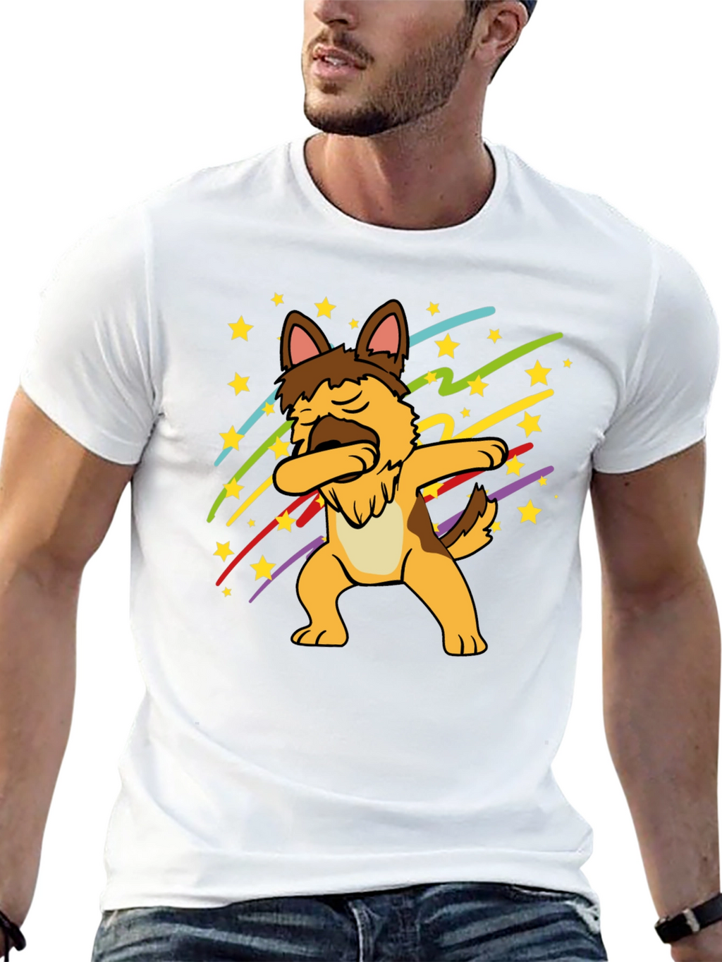 Dabbing German Shepherd Graphic T-Shirt
