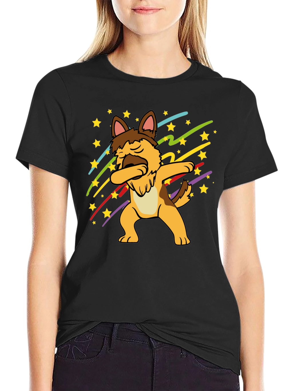 Dabbing German Shepherd Graphic T-Shirt