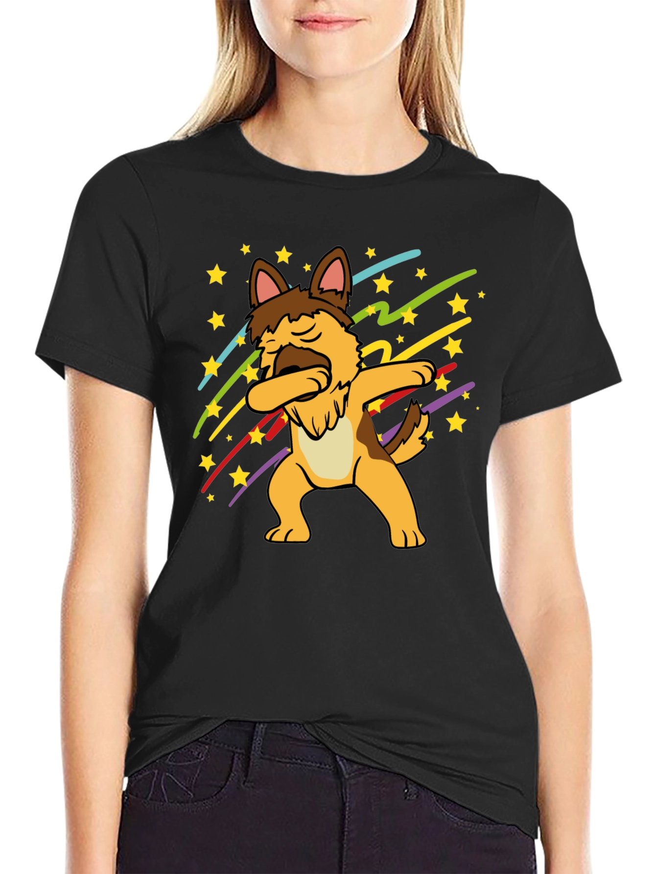 Dabbing German Shepherd Graphic T-Shirt