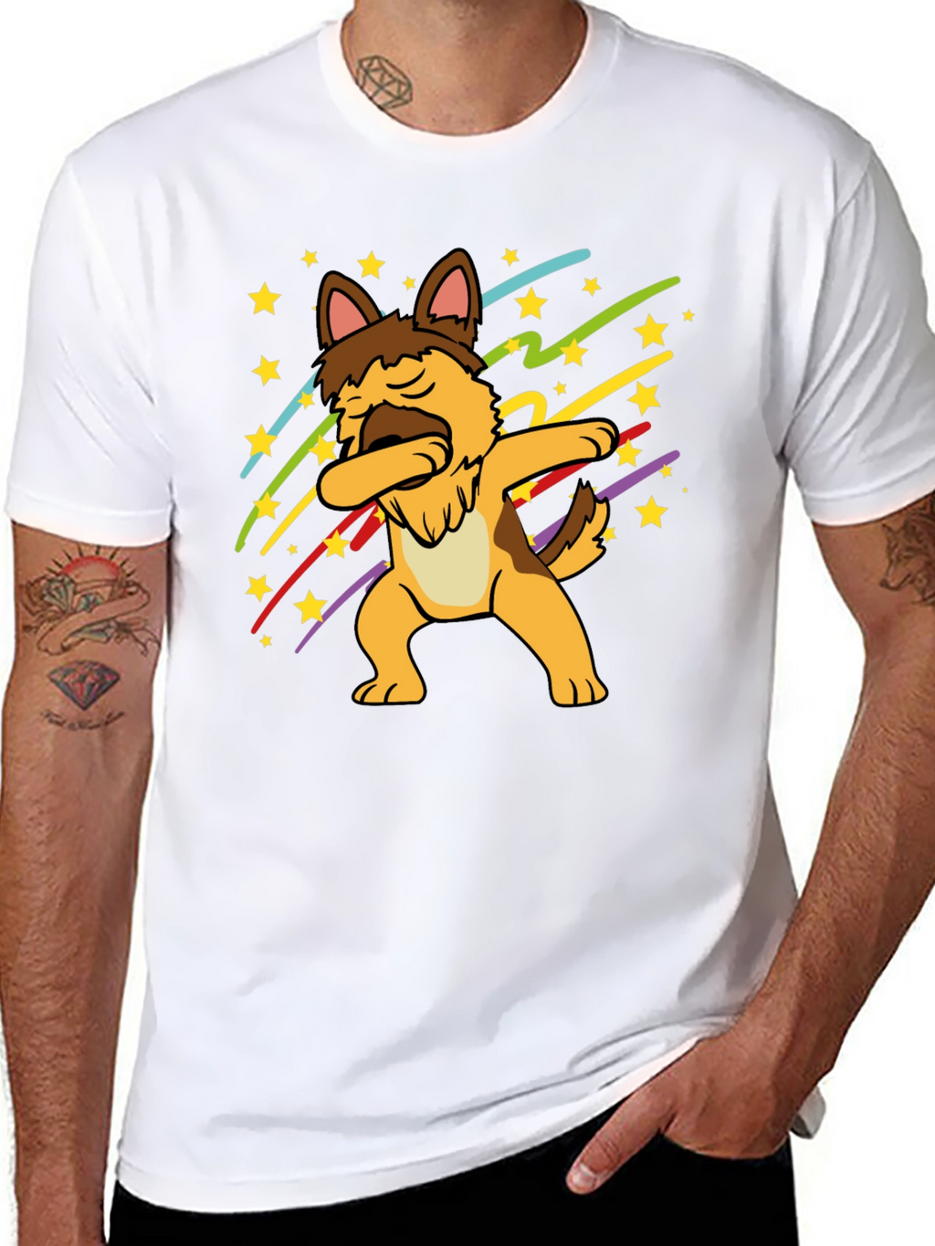 Dabbing German Shepherd Graphic T-Shirt
